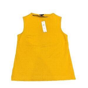 Ann Taylor Women XS Knit Gold Ochre Sleeveless Mock Neck Top Tank